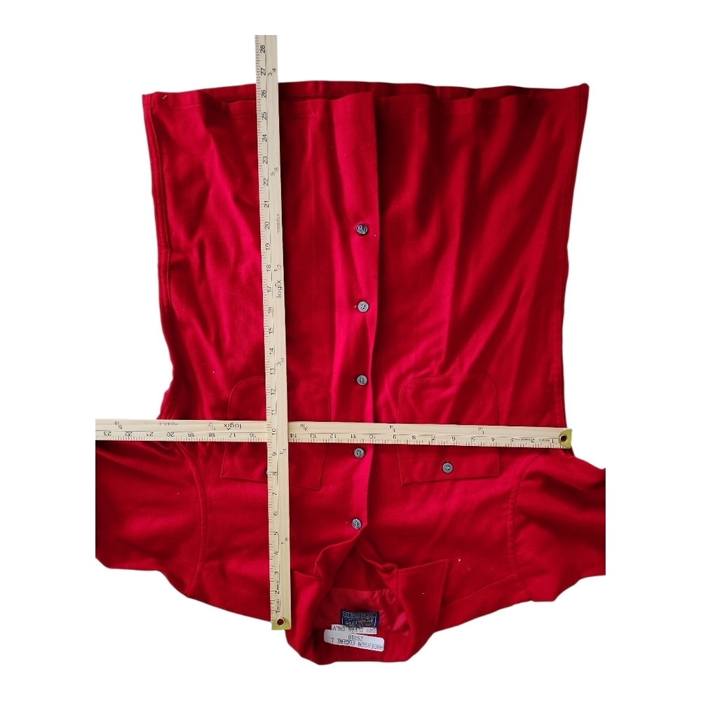 Pendleton 100% Wool Button-Up Shirt Red Size Medi… - image 6